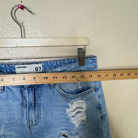 Garage Shorts Women's 7 blue Boyfriend Denim Distressed - Picture 8 of 12